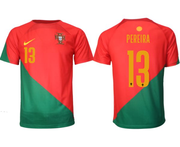 Billiga Fotbollströjor Portugal Hemmatröja VM 2022 Herr Kortärmad med tryck PEREIRA 13