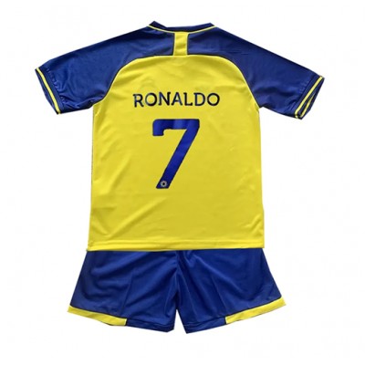 Billiga Fotbollströjor Al-Nassr 2023-24 Fotbollströjor barn med tryck Cristiano Ronaldo 7