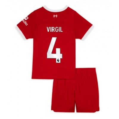 Billiga Fotbollströjor Barn Liverpool Hemmatröja 2023/24 med namn Virgil van Dijk 4