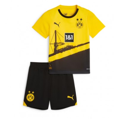 Billiga Fotbollströjor Borussia Dortmund 2023-24 Hemma Tröja set Fotbollskläder barn med tryck