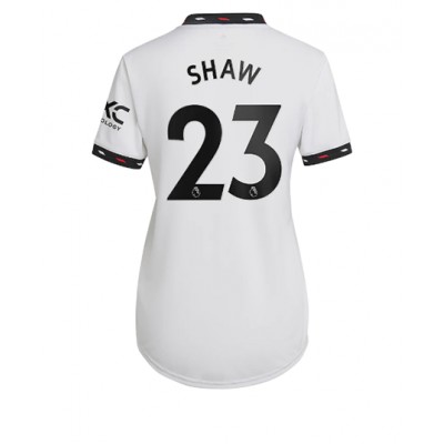 Billiga Fotbollströjor Dam Fotbollskläder Manchester United Bortatröja 2022-23 Kortärmad Luke Shaw 23