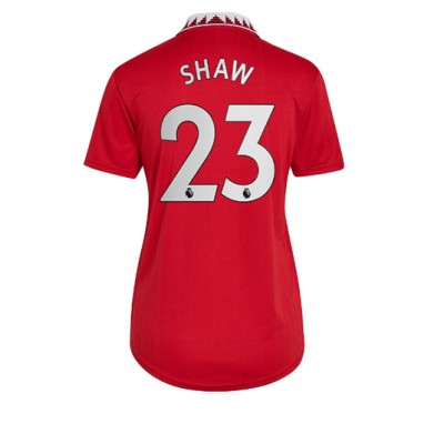 Billiga Fotbollströjor Dam Fotbollskläder Manchester United Hemmatröja 2022-23 Kortärmad Luke Shaw 23