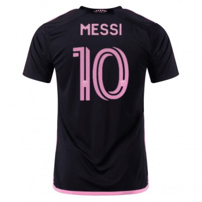 Billiga Fotbollströjor herr Inter Miami CF bortatröja 2023-24 Svart Rosa Kortärmad Lionel Messi 10