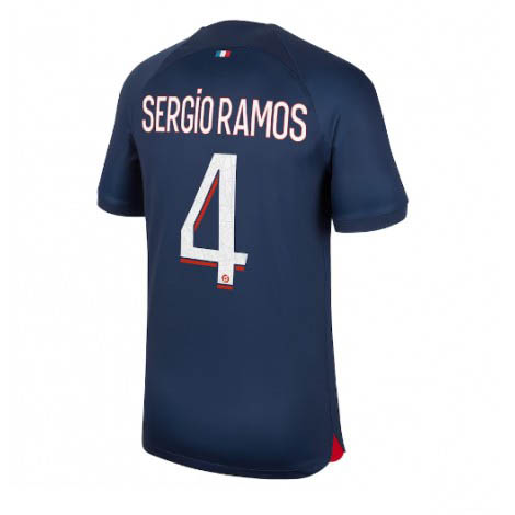 Billiga Fotbollströjor Paris Saint Germain PSG 2023-24 Hemmatröja Kortärmad Sergio Ramos 4