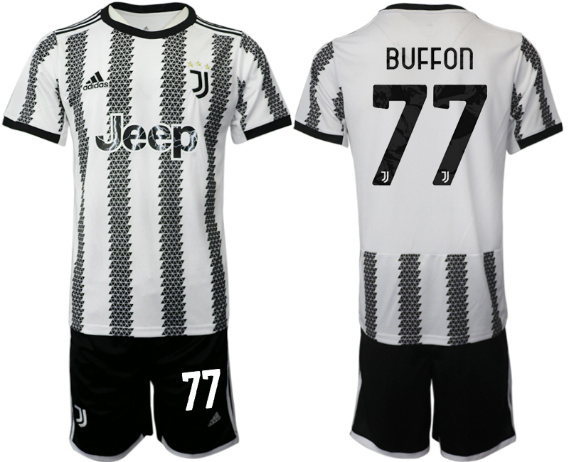 Fotbollströjor Billigt Juventus Hemmatröja 2022-23 Kortärmad + Korta byxor BUFFON 77