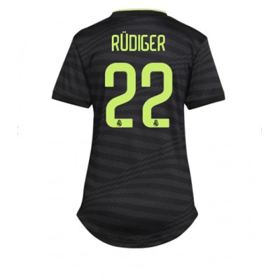 Nya Real Madrid 22/23 Fotbollströjor Dam billigt Tredje Tröja Kortärmad Antonio Rudiger 22