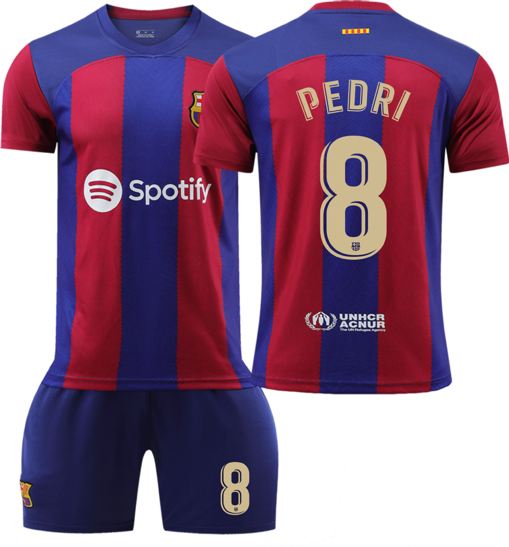 Billiga Fotbollströjor Barn FC Barcelona 23-24 tröja set PEDRI 8