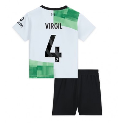 Billiga Fotbollströjor Barn Liverpool 2023-24 Bortatröja Kortärmad shorts Virgil van Dijk 4