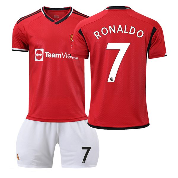 Billiga Fotbollströjor Barn Manchester United 2023-24 fotbollströja set RONALDO 7
