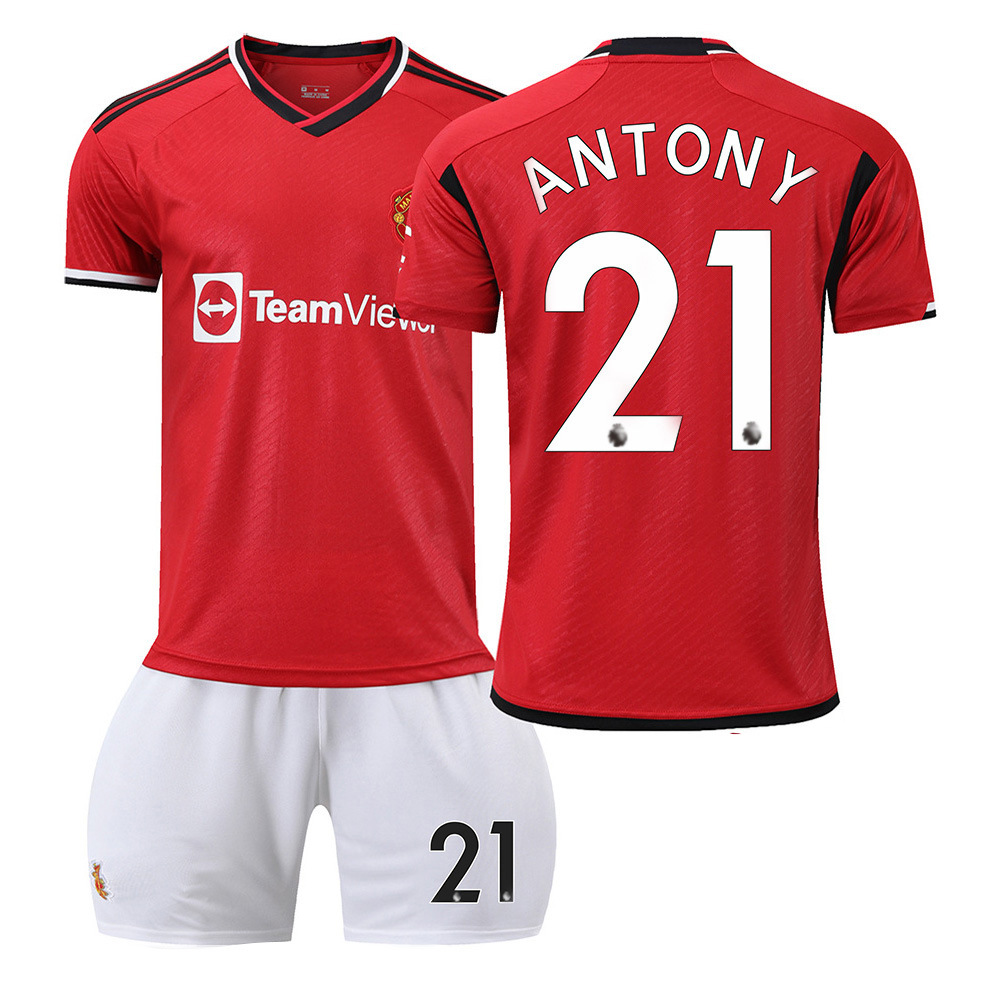 Billiga Fotbollströjor Barn Manchester United 2023-24 tröja set med namn ANTONY 21