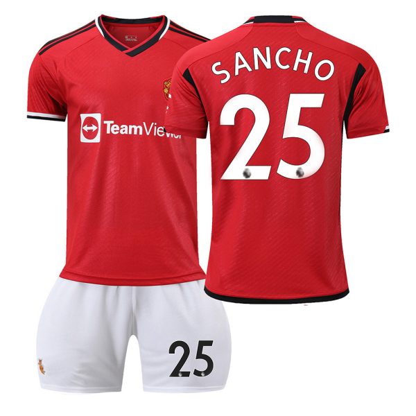 Billiga Fotbollströjor Barn Manchester United 2023-24 tröja set med namn SANCHO 25