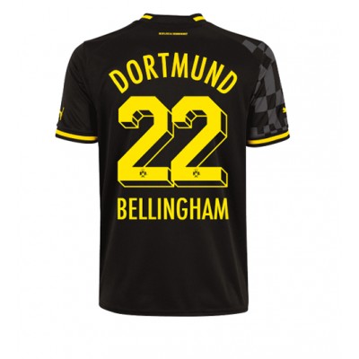 Billiga Fotbollströjor Borussia Dortmund BVB Herr Bortatröja 2022-23 Kortärmad fotbollströjor för män Jude Bellingham 22