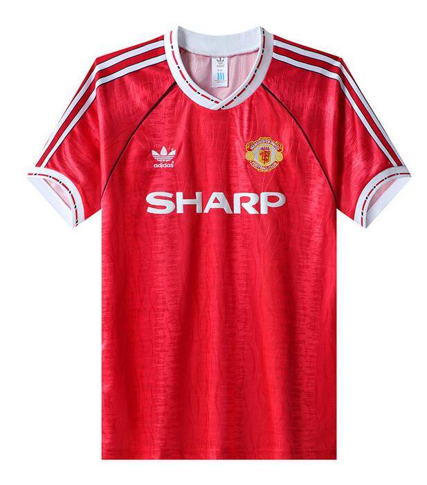 Billiga Fotbollströjor Herr Manchester United 1990/92 Hemmatröja Kortärmad