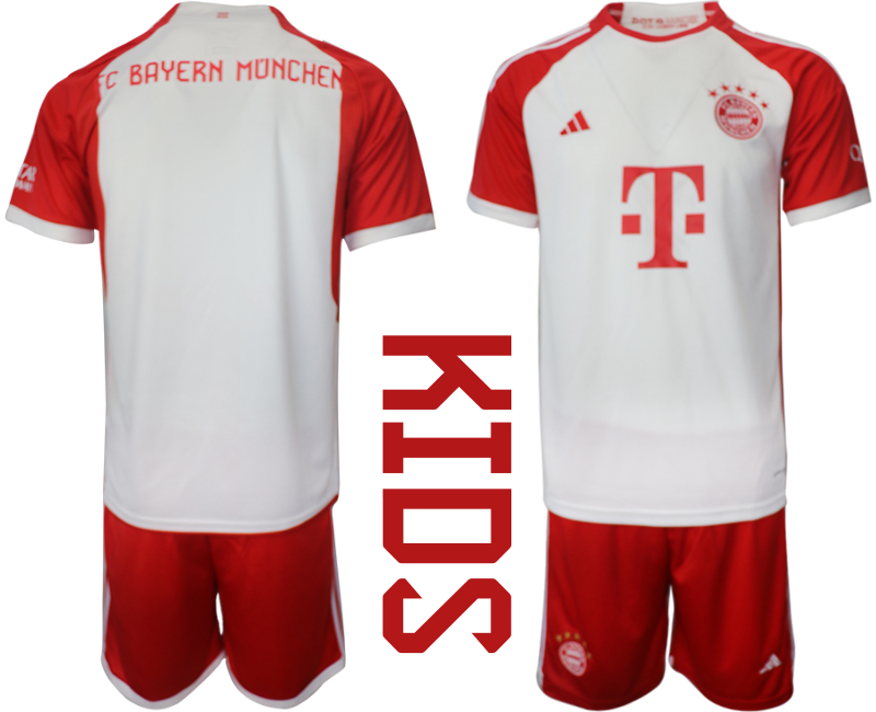 Billiga Fotbollströjor Barn Bayern München Hemmatröja 2023-24 Kortärmad shorts