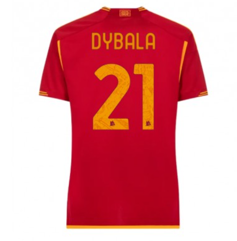 Billiga Fotbollströjor Dam AS Roma Hemma Tröja 2023-2024 Kortärmad med namn Paulo Dybala 21