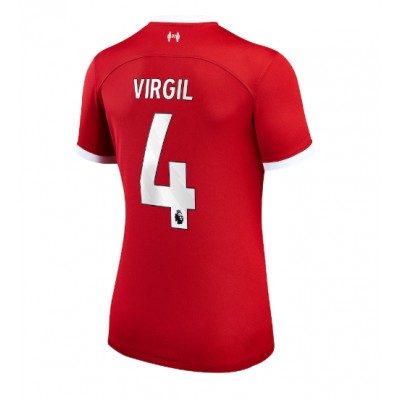 Billiga Fotbollströjor Dam Liverpool Hemma Tröja 2023-24 Kortärmad Virgil van Dijk 4