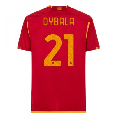 Billiga Fotbollströjor Herr AS Roma Hemmatröja 2023-24 Kortärmad med tryck Paulo Dybala 21