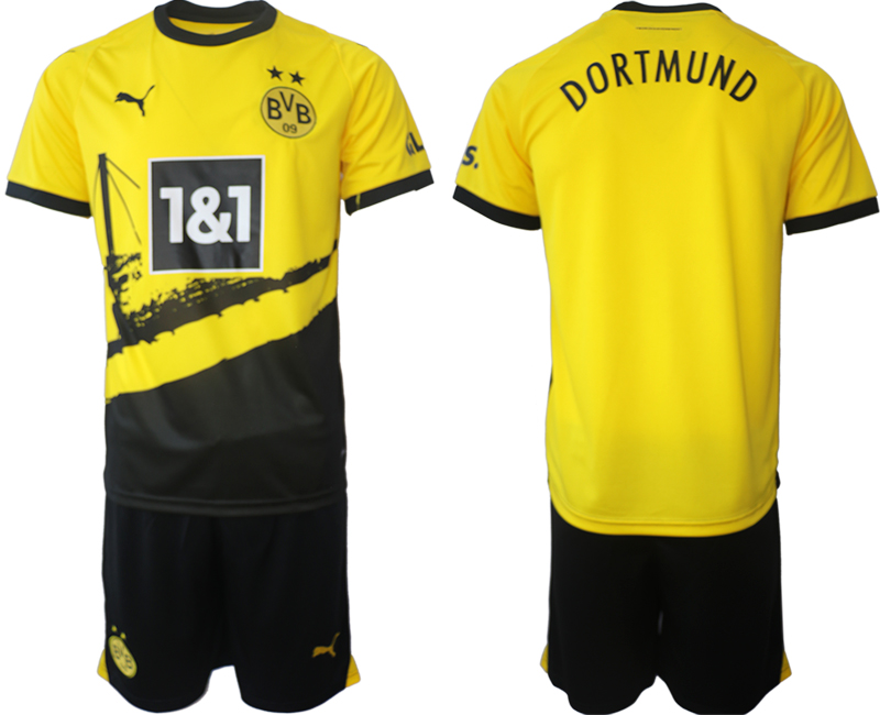 Billiga Fotbollströjor Herr Borussia Dortmund BVB Hemmatröja 2023-24 Kortärmad + Korta byxor