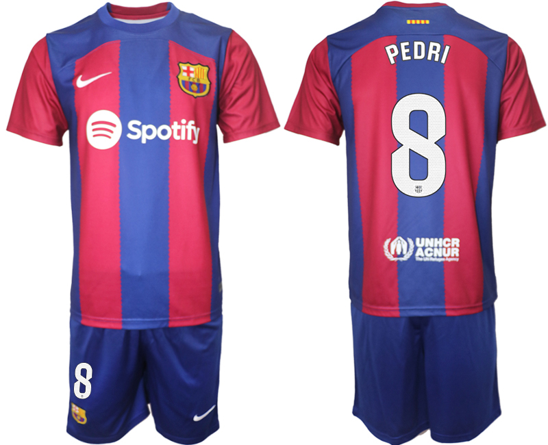 Beställa billigt fotbollströjor Herr FC Barcelona Hemmatröja 2023-2024 tröja set PEDRI 8