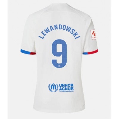 Billiga Fotbollströjor Herr FC Barcelona Bortatröja 2023-24 Kortärmad med namn Robert Lewandowski 9