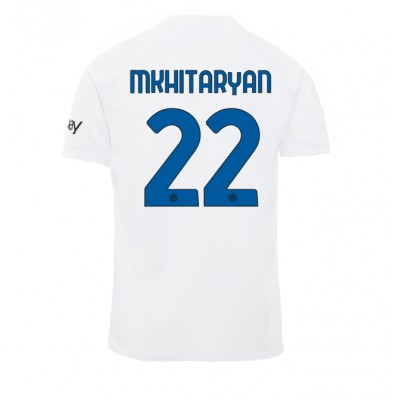 Fotbollsset Herr Inter Milan Bortatröja 2023-2024 Kortärmad Fotbollskläder med namn Henrikh Mkhitaryan 22