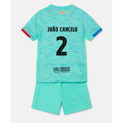 Billiga Fotbollströjor Barn FC Barcelona Tredje Tröja 23-24 Kortärmad shorts Joao Cancelo 2