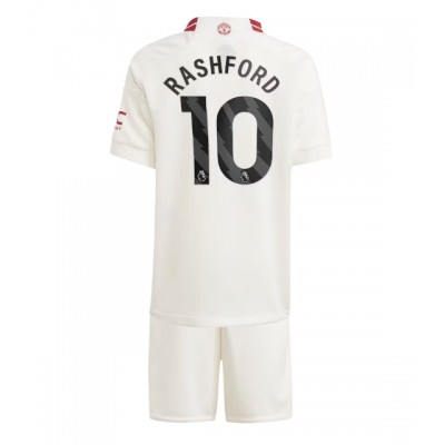 Billiga Fotbollströjor Barn Manchester United Tredje Tröja 2023-24 med tryck Marcus Rashford 10