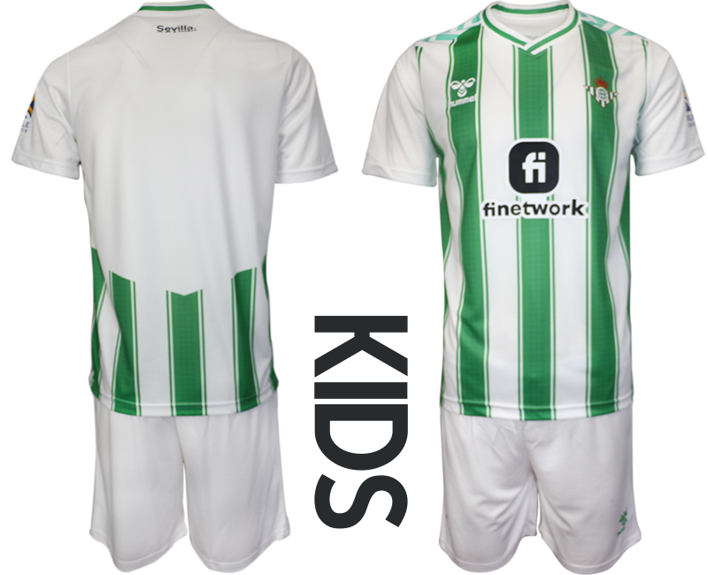 Billiga Fotbollströjor Barn Real Betis 2023-2024 Kortärmad + Korta byxor