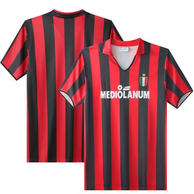 Billiga Fotbollströjor Herr AC Milan 1988-91 Kortärmad tröja med eget namn