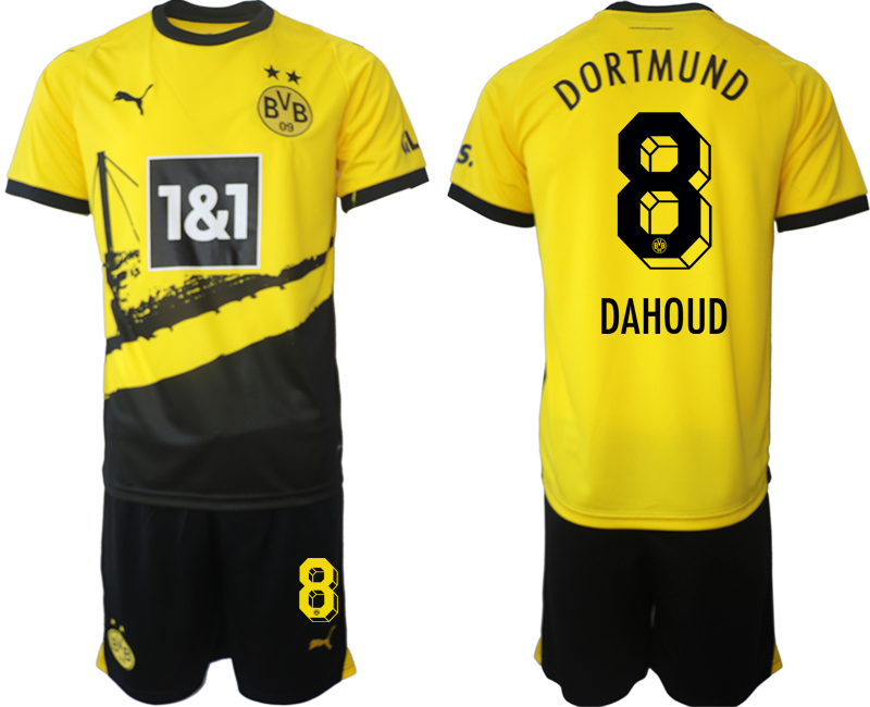 Billiga Fotbollströjor Herr Borussia Dortmund BVB Hemmatröja 2023-24 fotbollströja set med tryck DAHOUD 8