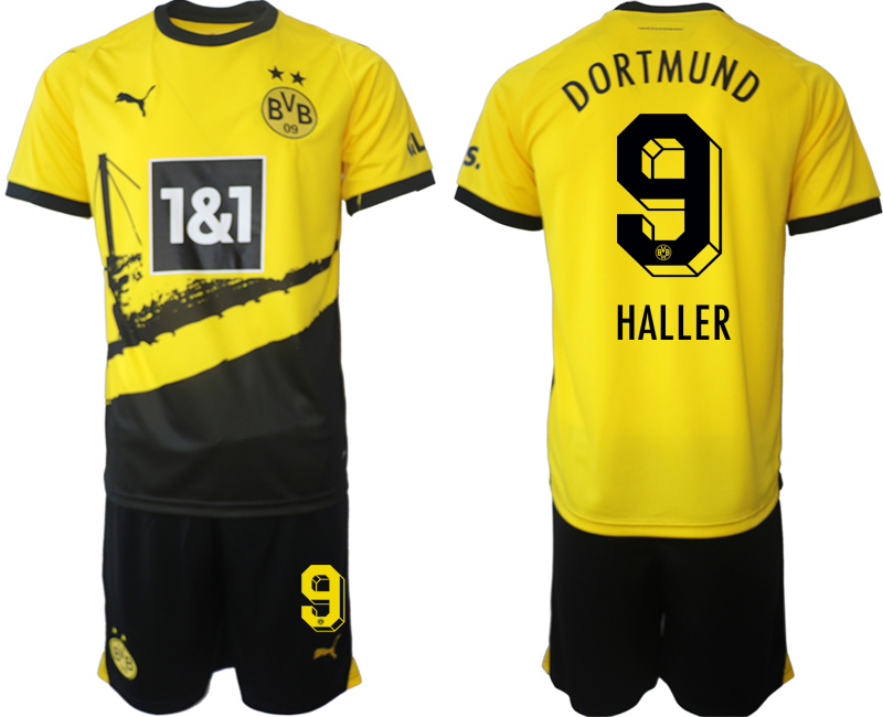 Billiga Fotbollströjor Herr Borussia Dortmund BVB Hemmatröja 2023-24 fotbollströja set med tryck HALLER 9