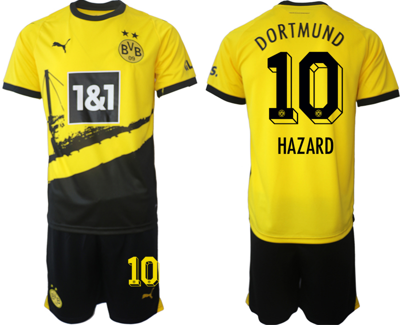 Billiga Fotbollströjor Herr Borussia Dortmund BVB Hemmatröja 2023-24 fotbollströja set med tryck HAZARD 10