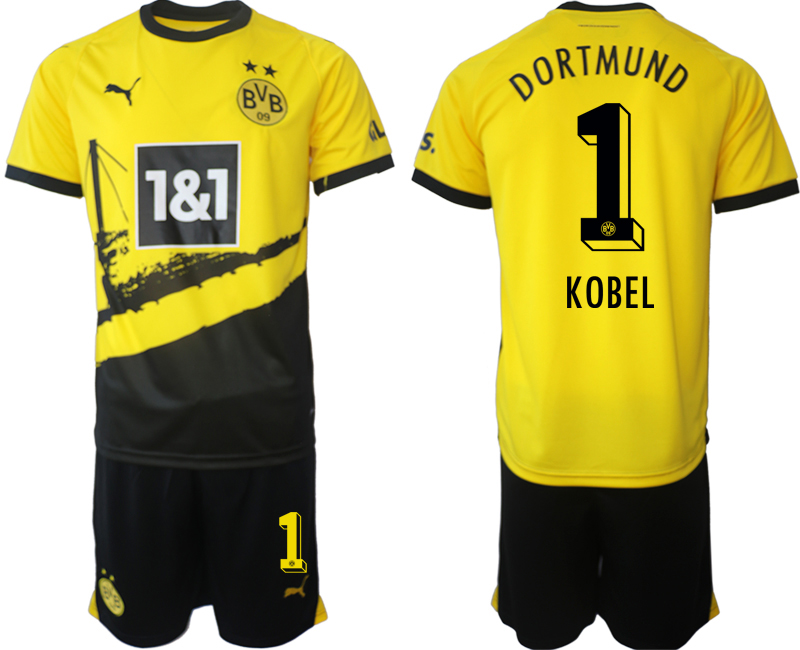Billiga Fotbollströjor Herr Borussia Dortmund BVB Hemmatröja 2023-24 fotbollströja set med tryck KOBEL 1