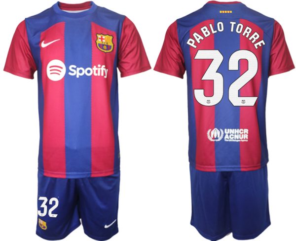 Billiga Fotbollströjor Herr FC Barcelona 2023-2024 fotbollströja set PABLO TORRE 32