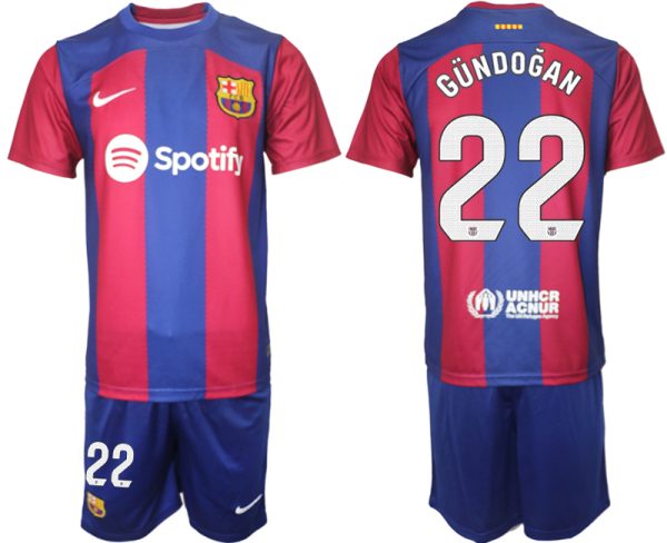 Billiga Fotbollströjor Herr FC Barcelona 2023-2024 Kortärmad shorts med tryck GÜNDOGAN 22