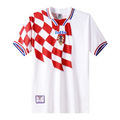 Billiga Fotbollströjor Kroatien 1998 Kortärmad Fotbollströjor för män