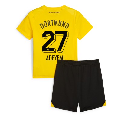 Köpa Matchtröjor Fotboll Barn Borussia Dortmund Hemmatröja 2023-24 fotbollströja set Karim Adeyemi 27