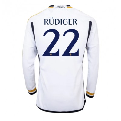Beställa billigt fotbollströjor Herr Real Madrid Hemmatröja 2023-24 Långärmad Antonio Rudiger 22