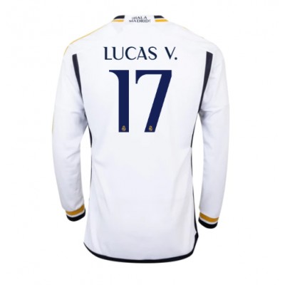 Beställa billigt fotbollströjor Herr Real Madrid Hemmatröja 2023-24 Långärmad Lucas Vazquez 17