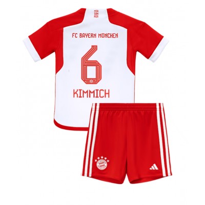 Billiga Fotbollströjor Barn Bayern München Hemmatröja 2023-2024 Kortärmad + Korta byxor Joshua Kimmich 6