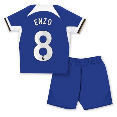 Billiga Fotbollströjor Barn Chelsea Hemmatröja 2023-2024 tröja set Enzo Fernandez 8