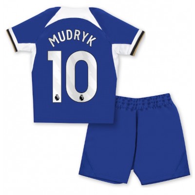 Billiga Fotbollströjor Barn Chelsea Hemmatröja 2023-2024 tröja set Mykhailo Mudryk 10