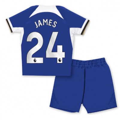 Billiga Fotbollströjor Barn Chelsea Hemmatröja 2023-24 Kortärmad shorts Reece James 24