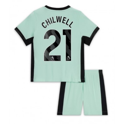 Billiga Fotbollströjor Barn Chelsea Tredje Tröja 2023-24 Kortärmad shorts Ben Chilwell 21