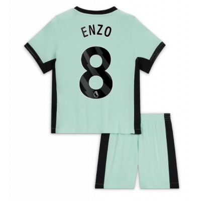 Billiga Fotbollströjor Barn Chelsea Tredje Tröja 2023-24 Kortärmad shorts Enzo Fernandez 8