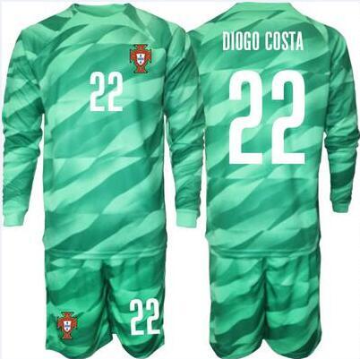 Billiga Fotbollströjor Barn Portugal 2023-24 Långärmad fotbollströja set Med Tryck DIOGO COSTA 22