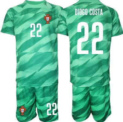 Billiga Fotbollströjor Barn Portugal 2023-24 tröja set med tryck DIOGO COSTA 22