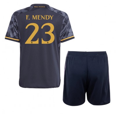 Billiga Fotbollströjor Barn Real Madrid Bortatröja 2023-24 Kortärmad shorts Ferland Mendy 23