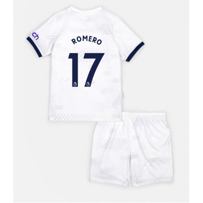 Billiga Fotbollströjor Barn Tottenham Hotspur Hemmatröja 2023-24 Kortärmad shorts Cristian Romero 17