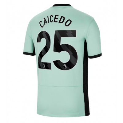 Billiga Fotbollströjor Herr Chelsea Tredje Tröja 2023-24 Kortärmad fotbollströjor med tryck Moises Caicedo 25